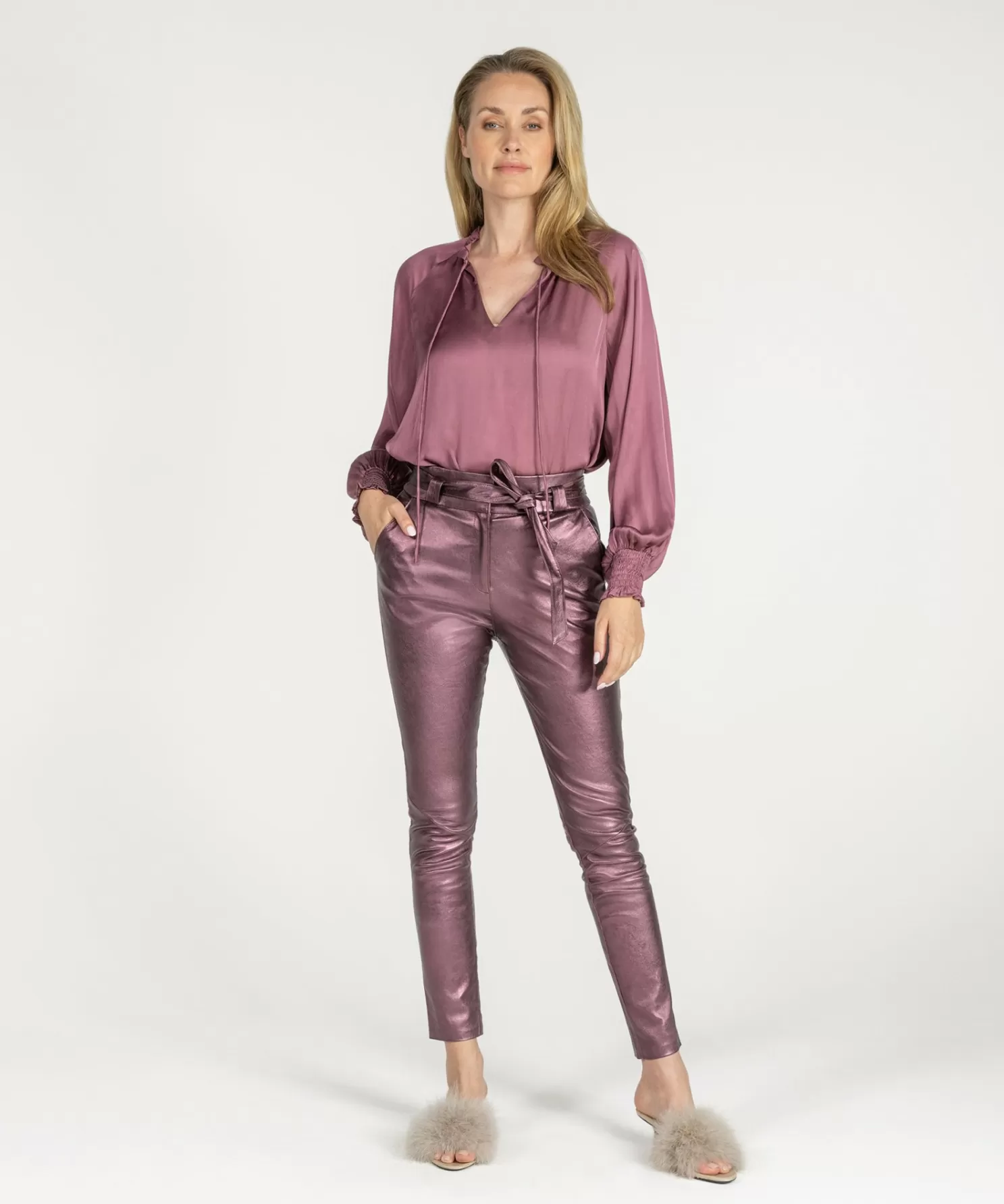 Ibana Paulina Metallic Dusty Rose Flash Sale